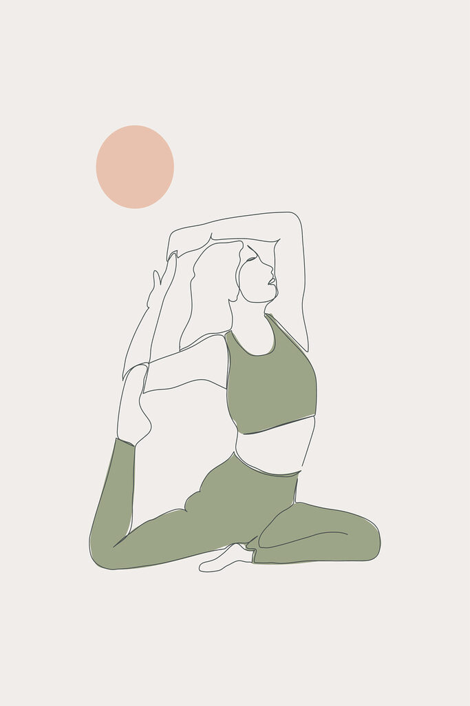 A woman in green yoga outfit