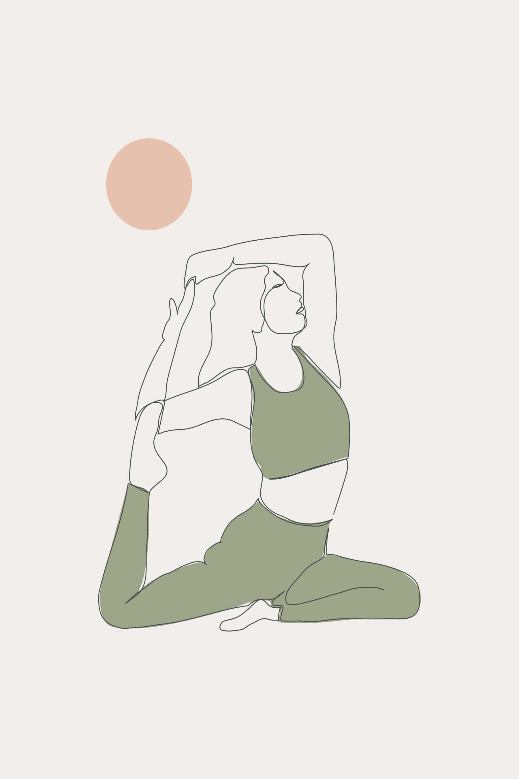 A woman in green yoga outfit