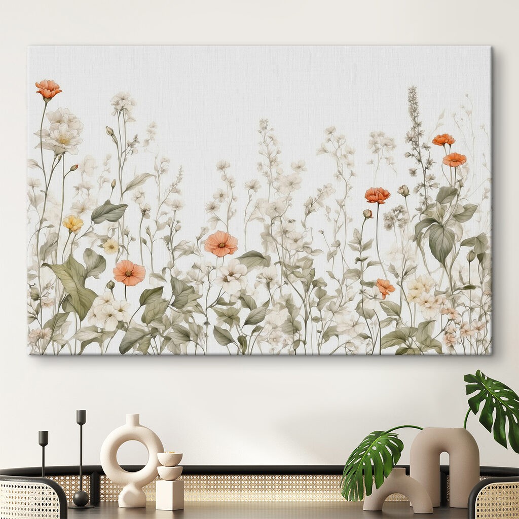 A group of flowers with leaves