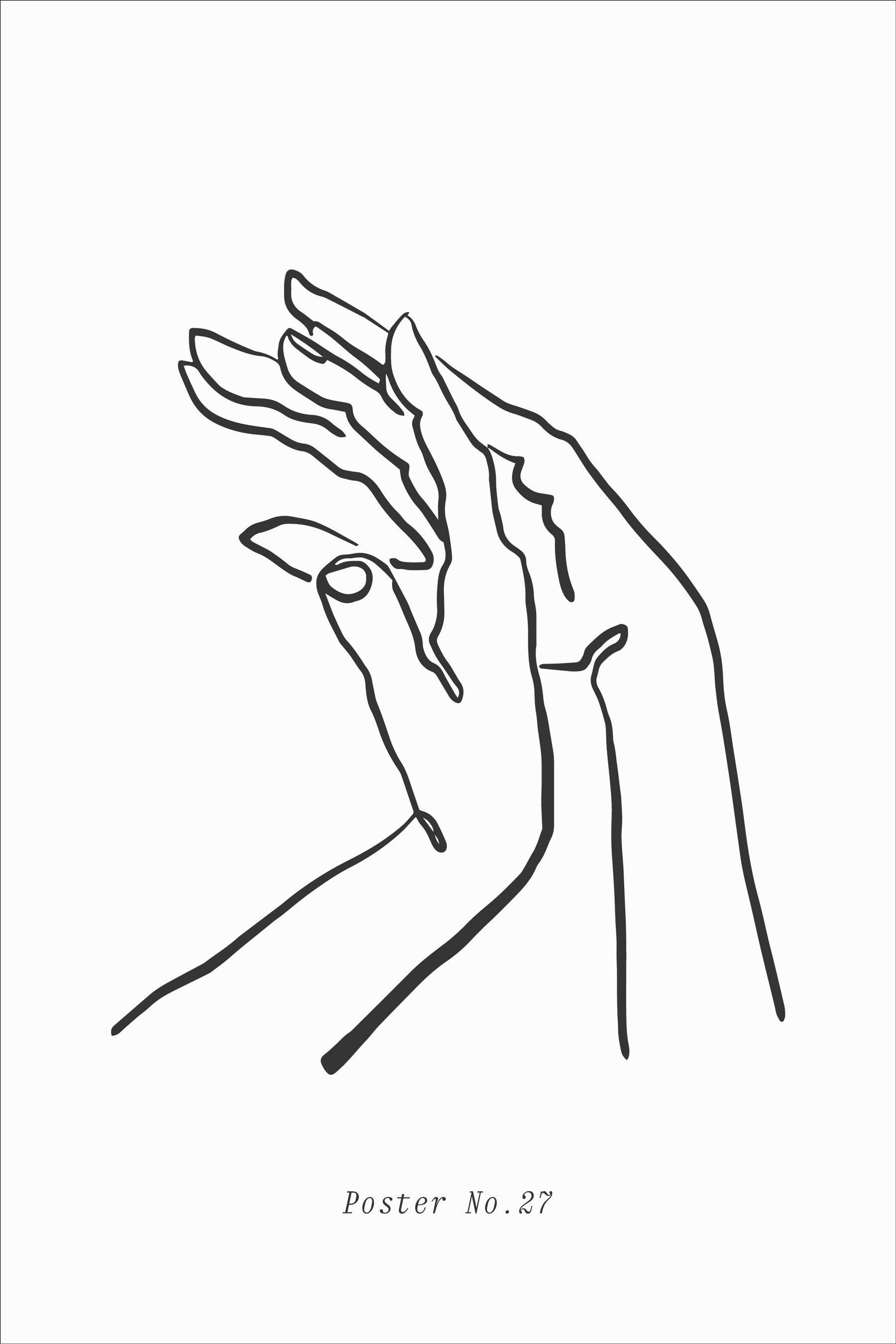 A drawing of a pair of hands