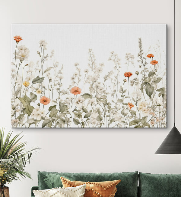 A group of flowers with leaves