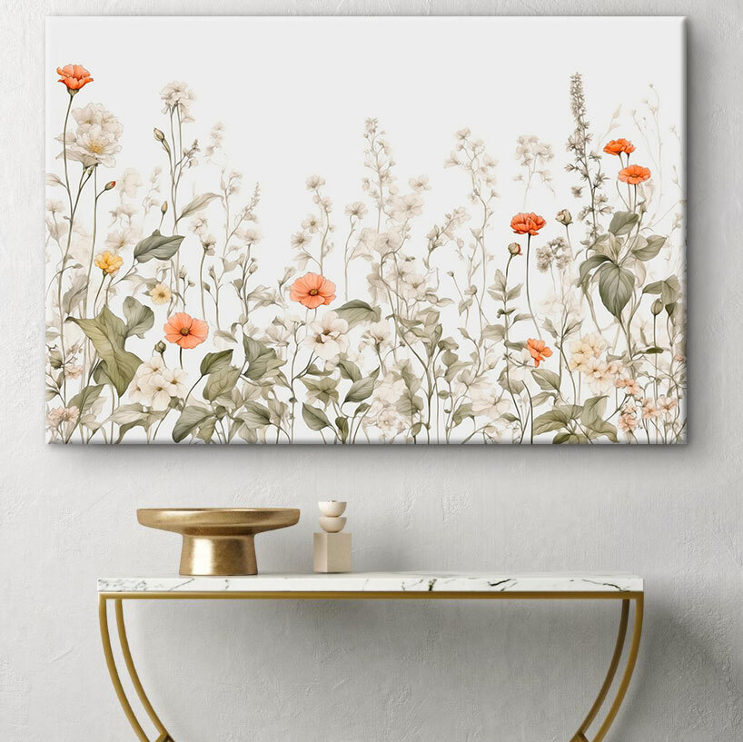 A group of flowers with leaves
