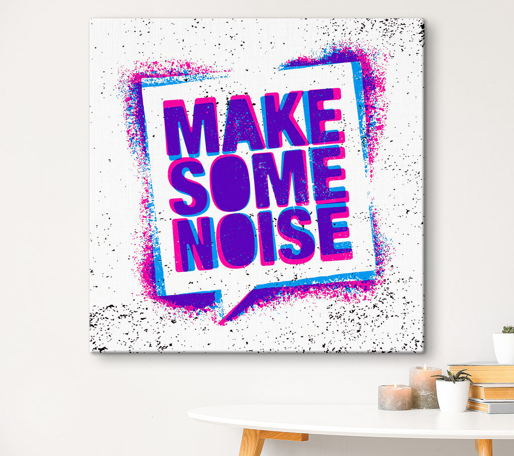 A white square with purple and blue text A white square with purple and blue text
