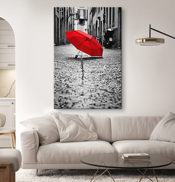 Quadri Quadri Un ombrello rosso per strada (COD: s37299)