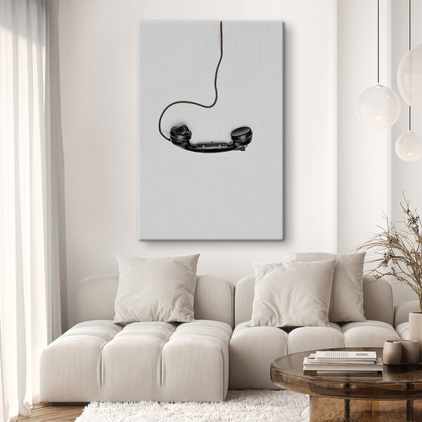 A telephone receiver with a cord