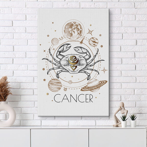 Quadri Quadri Il segno zodiacale del Cancro con pianeti e stelle (COD: s36197)