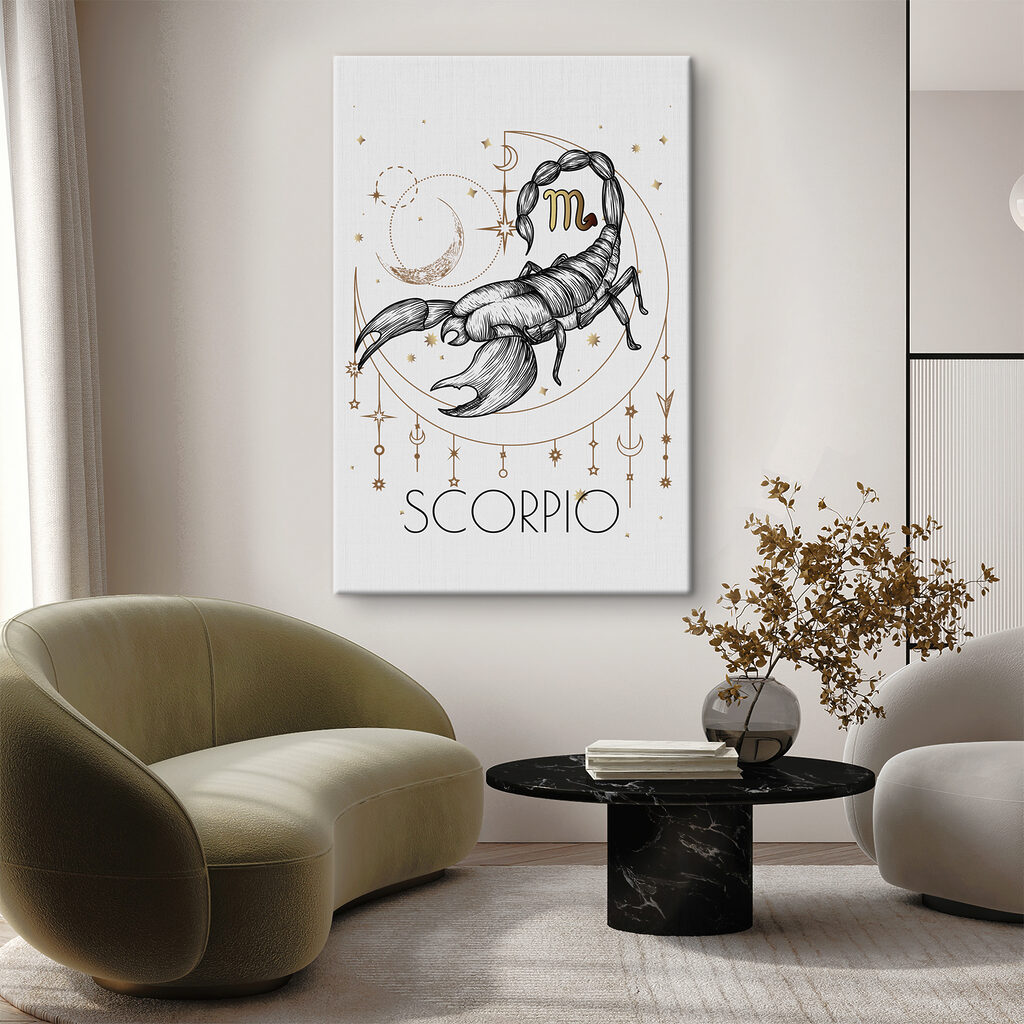 A drawing of a scorpion