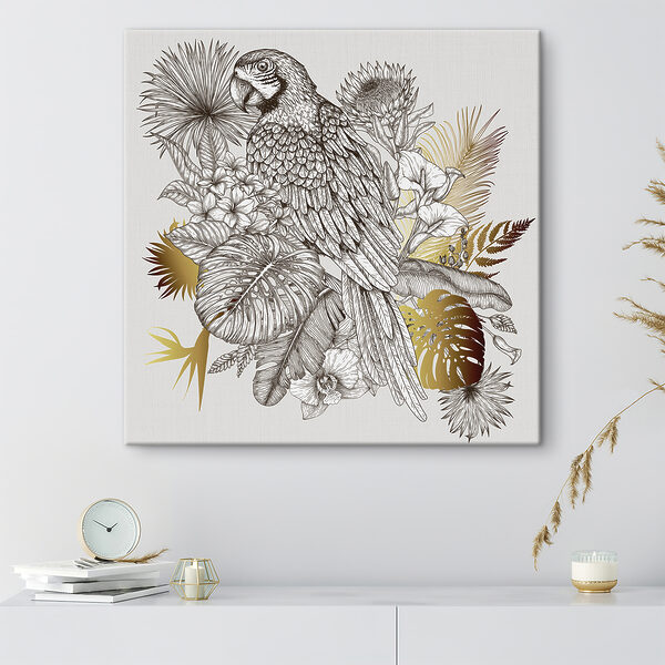 A bird sitting on a branch of leaves