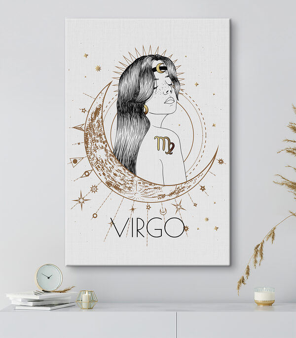 Quadri Quadri Un disegno raffigurante una donna con una luna e delle stelle (COD: s37455)