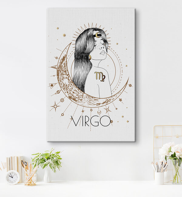 A drawing of a woman with a moon and stars A drawing of a woman with a moon and stars