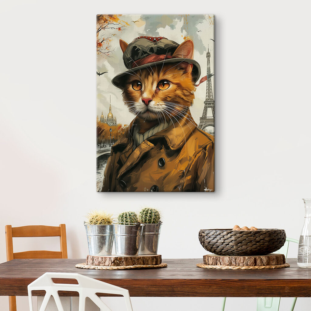 A cat wearing a hat and coat A cat wearing a hat and coat