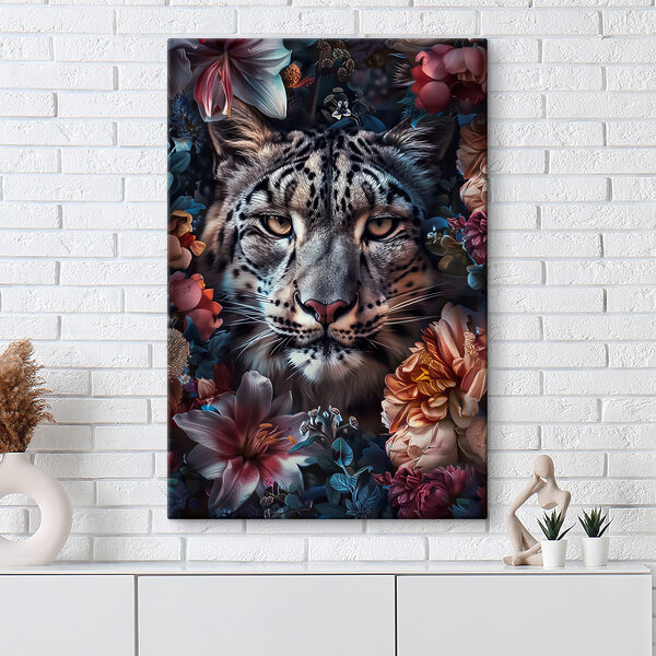 Quadri Un leopardo circondato da fiori (COD: s37463) Quadri Quadri Un leopardo circondato da fiori (COD: s37463)