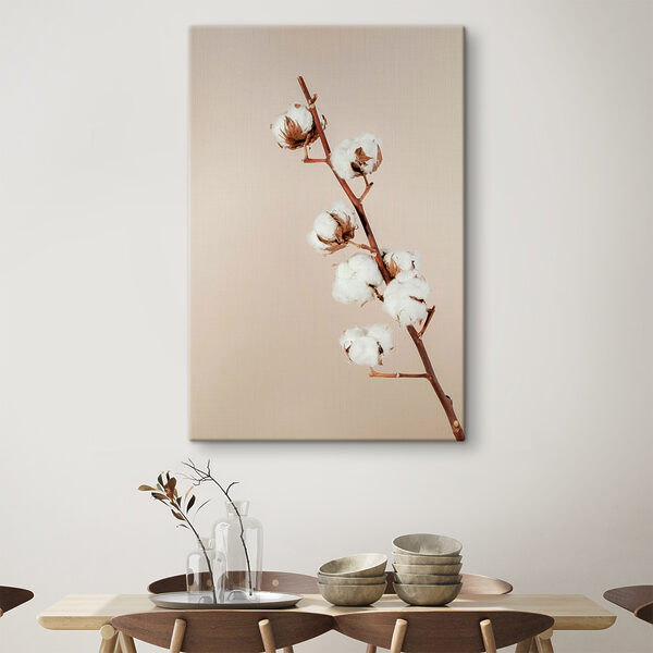 A cotton plant on a branch