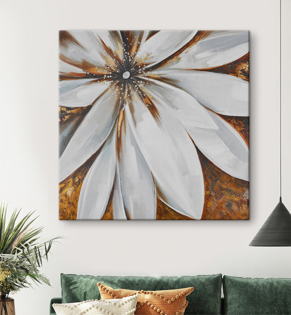 A painting of a flower