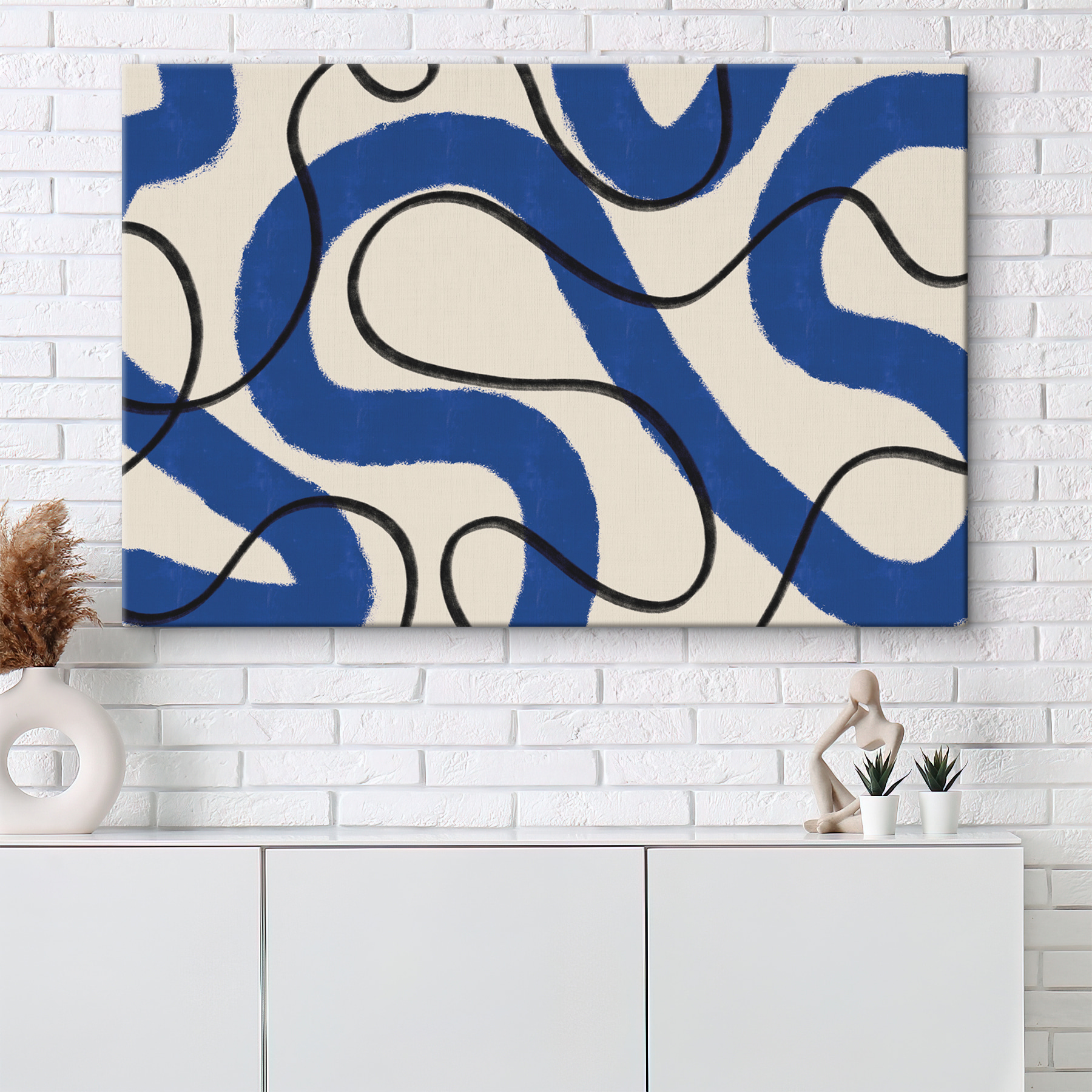 A blue and white pattern A blue and white pattern