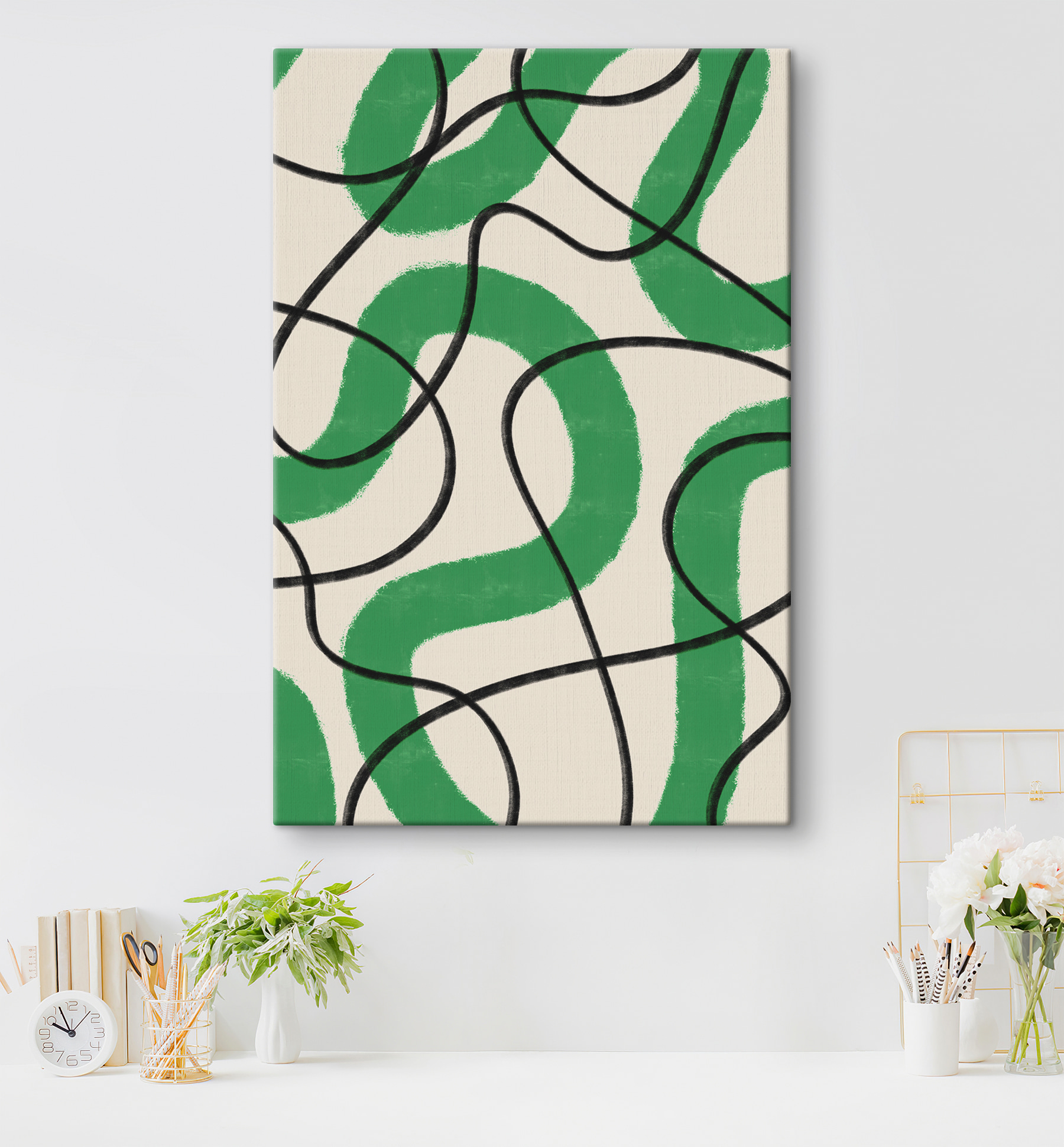A green and white pattern