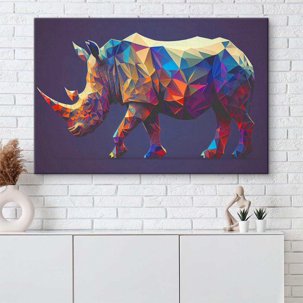 A colorful polygonal rhinoceros A colorful polygonal rhinoceros