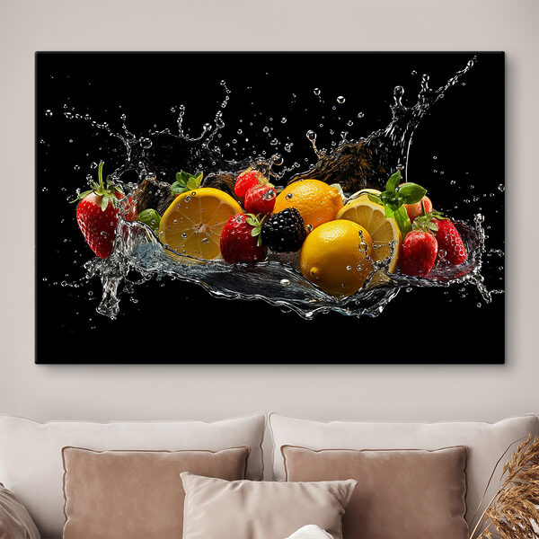 Quadri Quadri Un gruppo di frutti che cadono in acqua (COD: s37044)