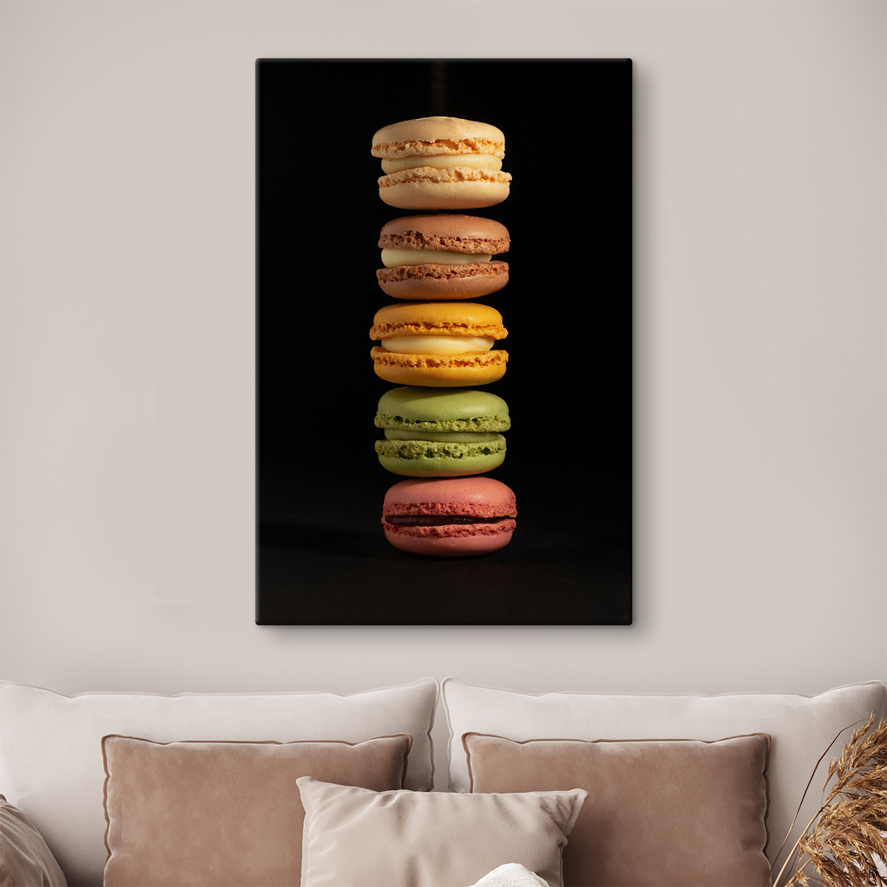 A stack of colorful macaroons