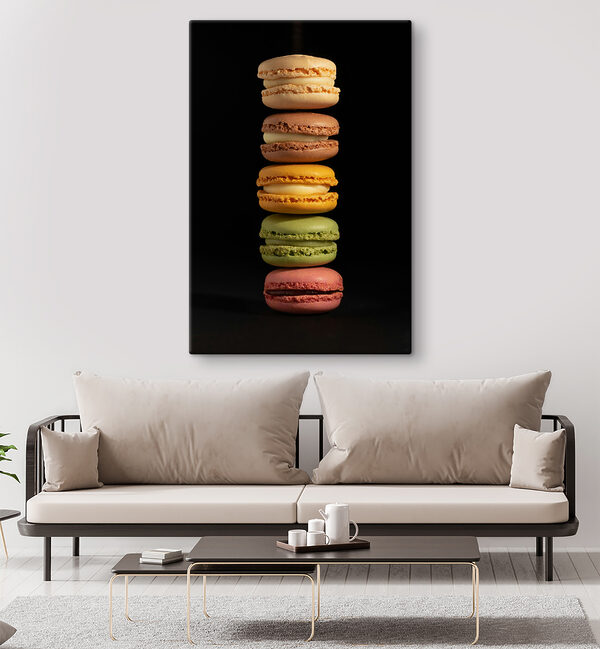 A stack of colorful macaroons