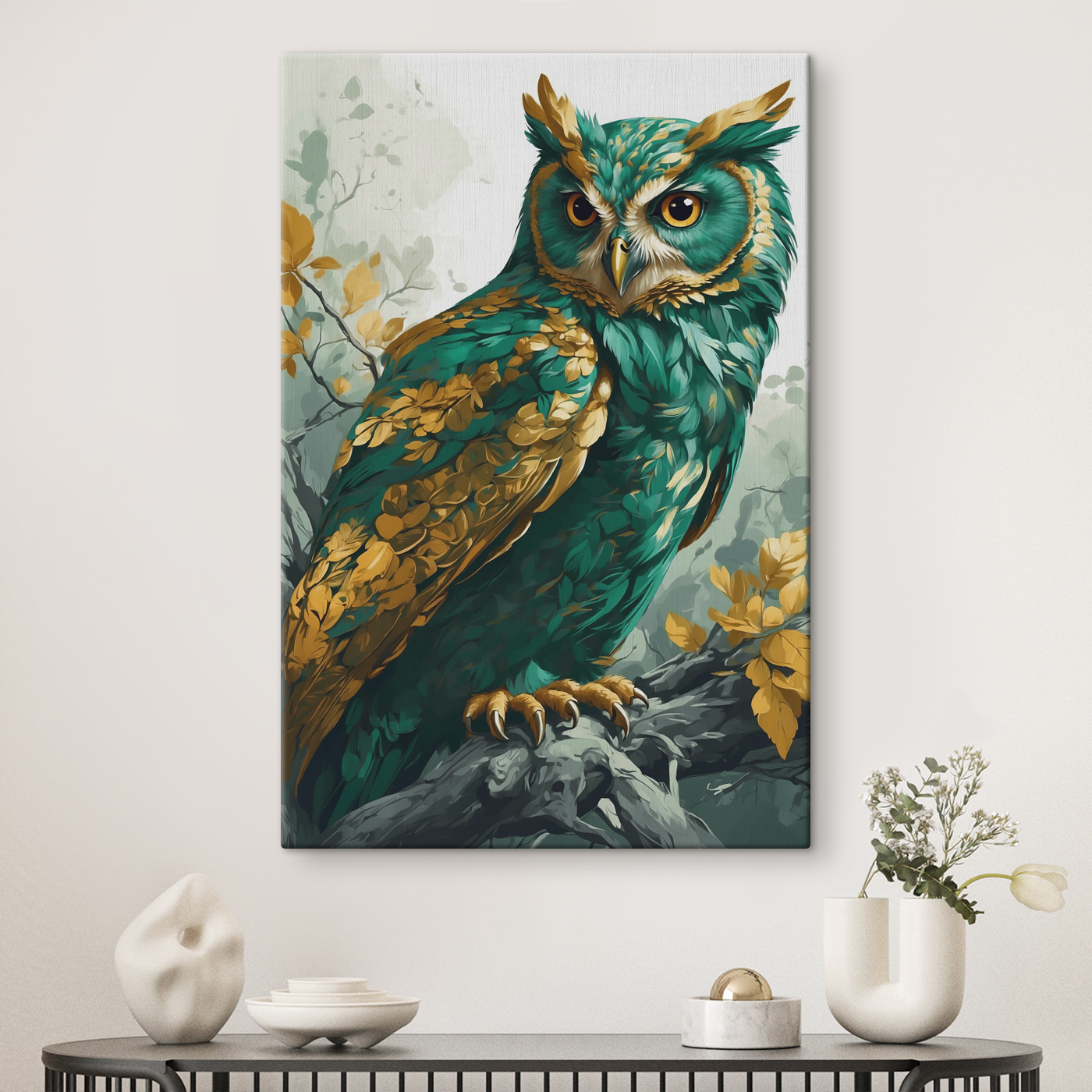 A painting of an owl A painting of an owl