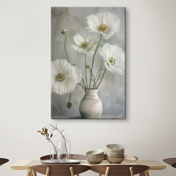 Quadri Un mazzo di fiori bianchi in un vaso (COD: s37509) Quadri Quadri Un mazzo di fiori bianchi in un vaso (COD: s37509)