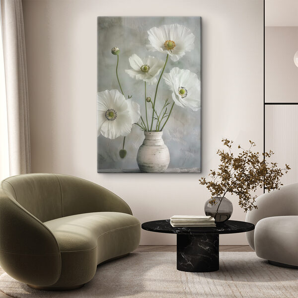 A white flowers in a vase