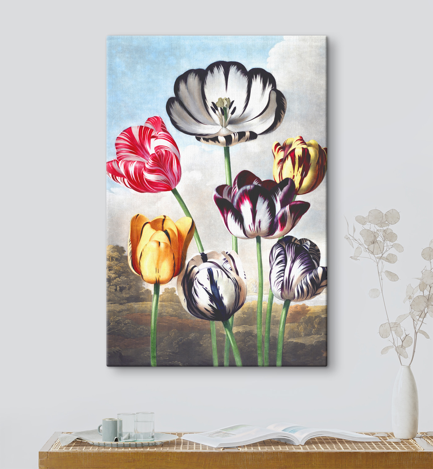 A group of colorful flowers
