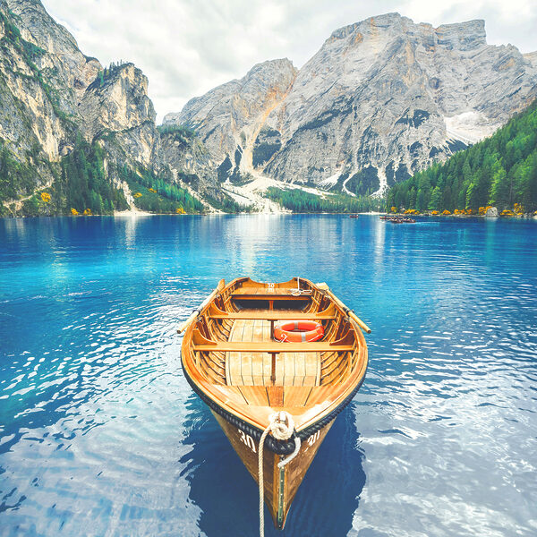 A boat on a lake