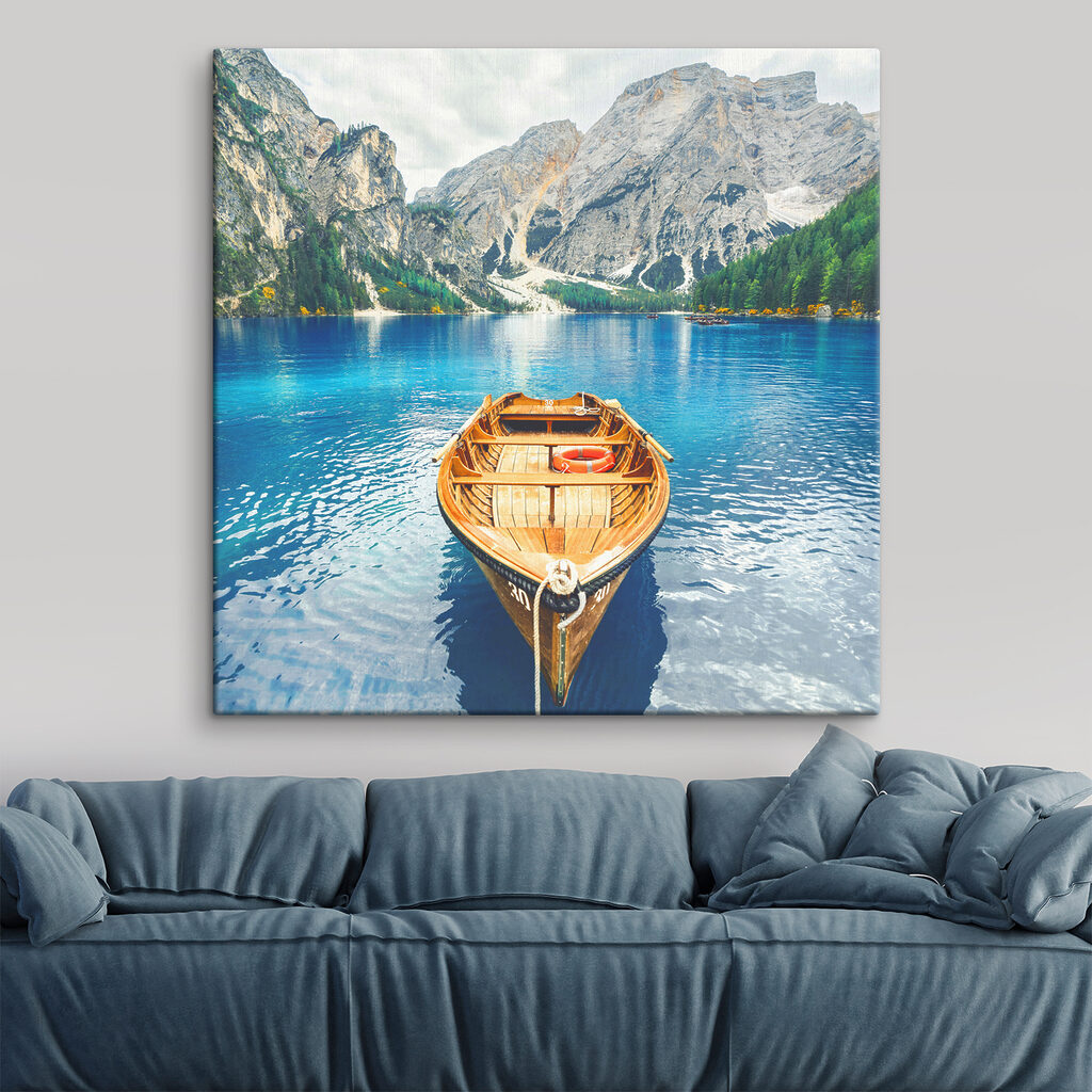 A boat on a lake