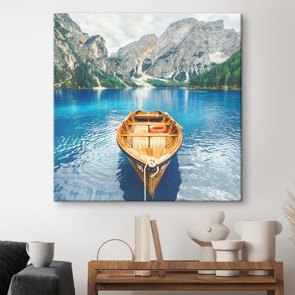 A boat on a lake