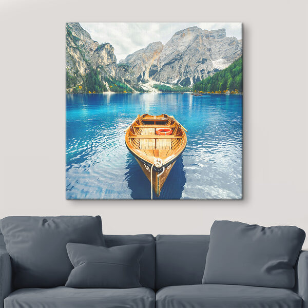 A boat on a lake
