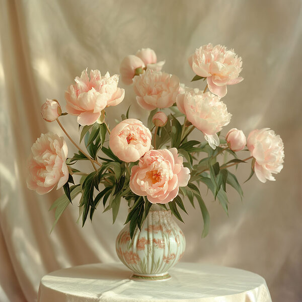 A vase of pink flowers