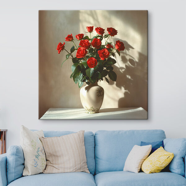 Quadri Quadri Un vaso con rose rosse (COD: s37378)