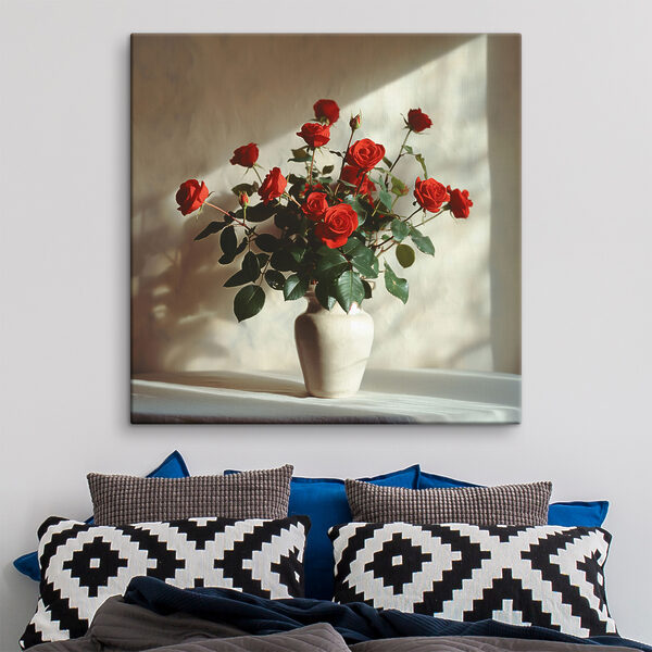 Quadri Quadri Un vaso con rose rosse (COD: s37379)