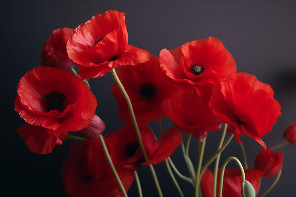 A group of red flowers
