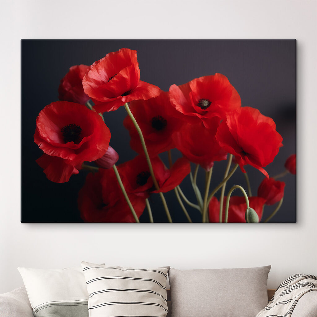 A group of red flowers