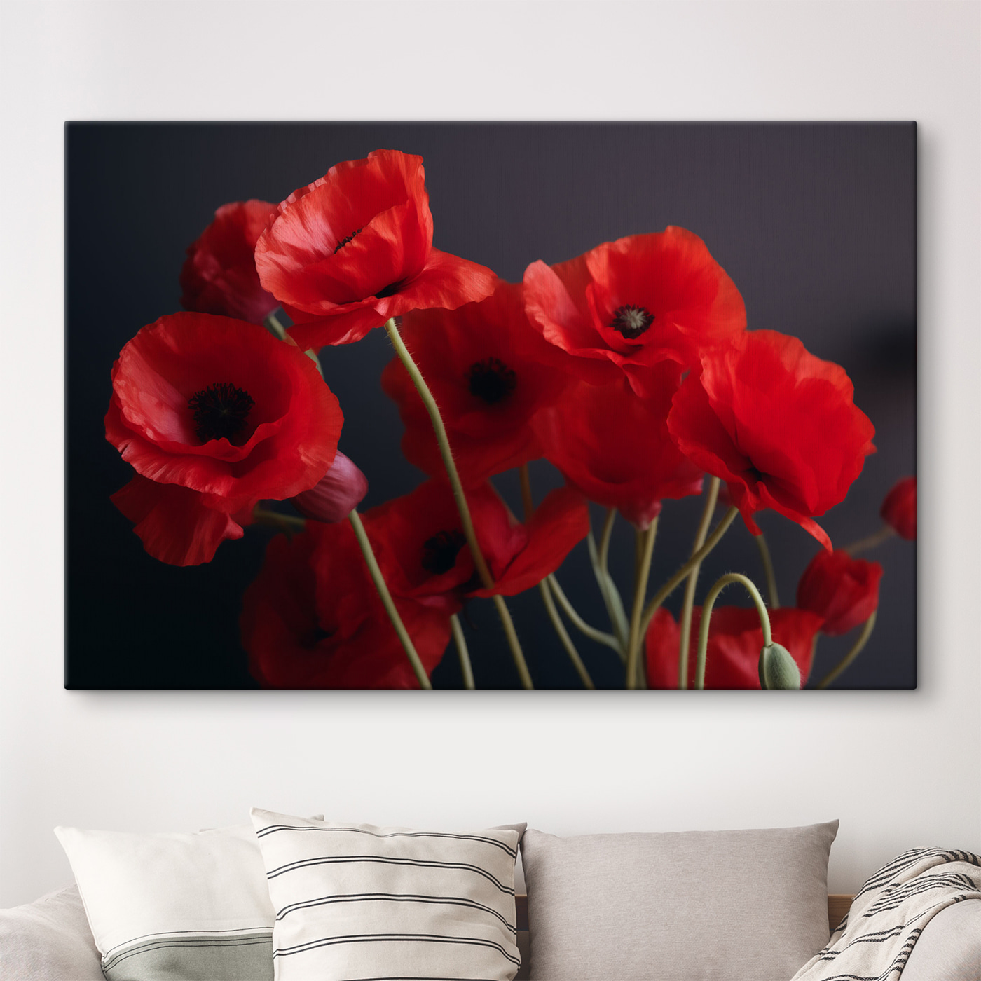 A group of red flowers