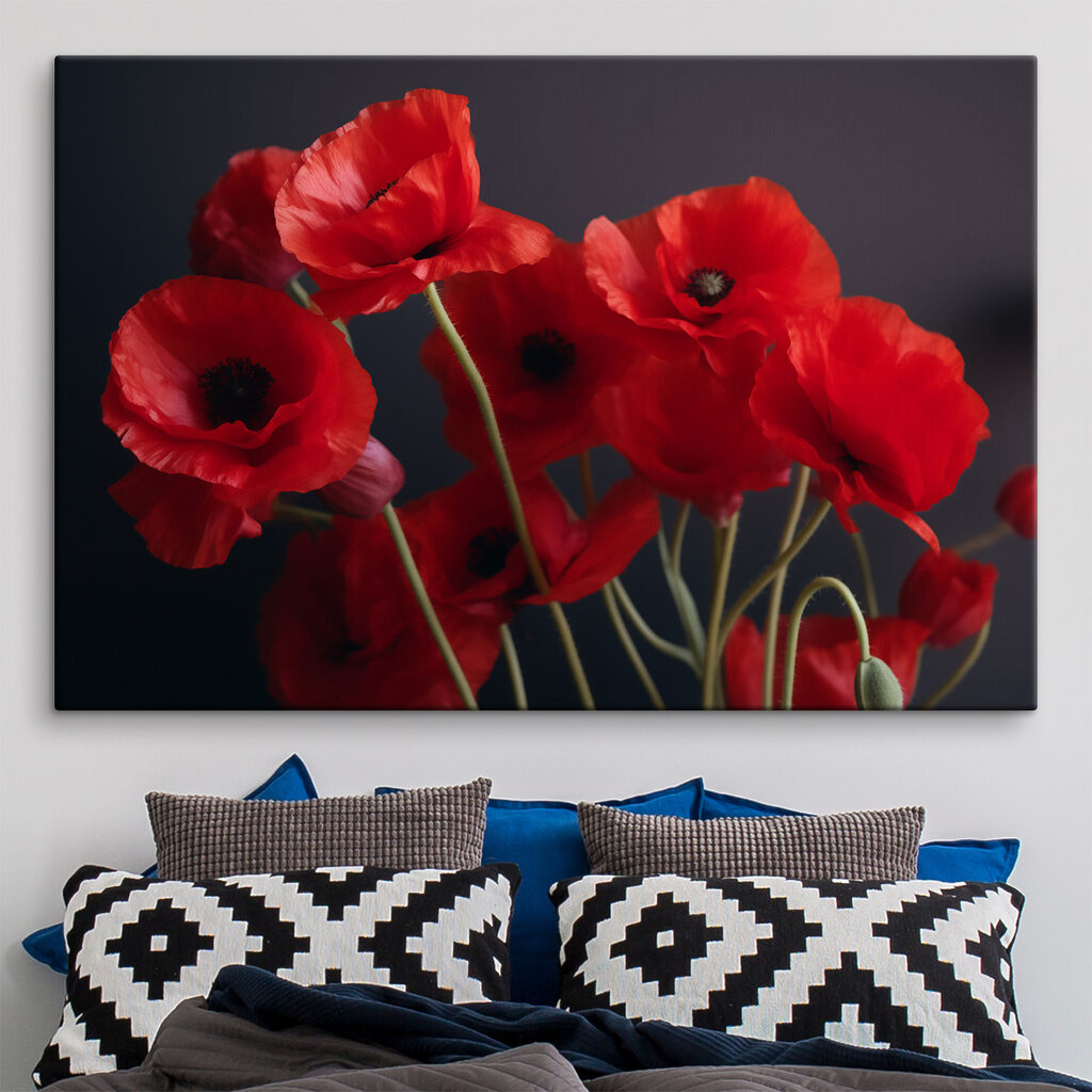 A group of red flowers