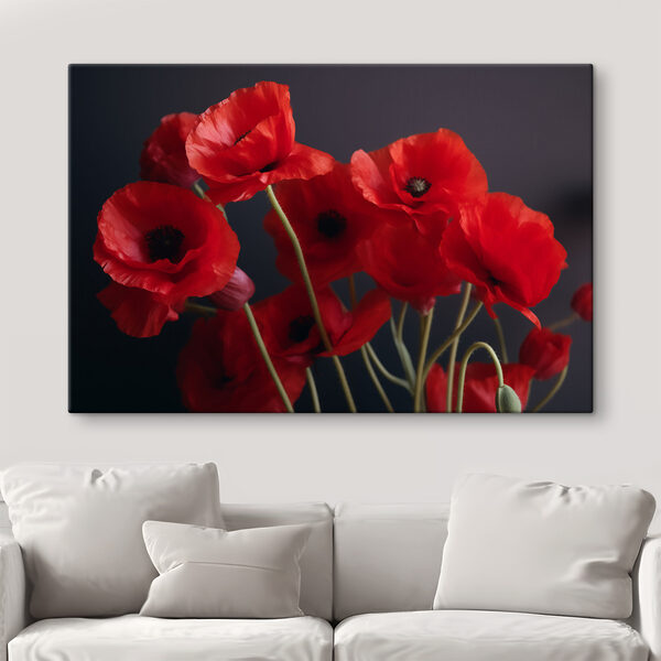 A group of red flowers
