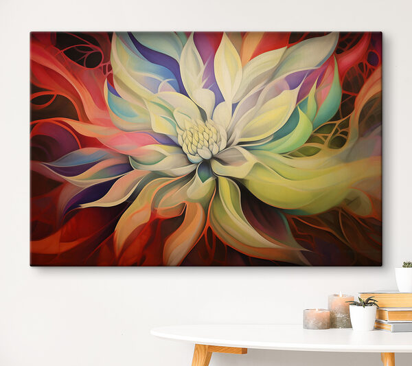 Quadri Un fiore dai colori vivaci con petali bianchi (COD: s37386) Quadri Quadri Un fiore dai colori vivaci con petali bianchi (COD: s37386)