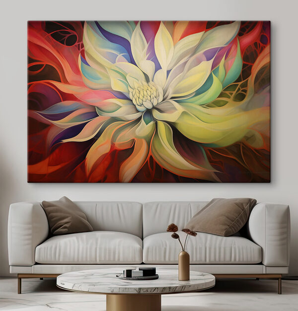 A colorful flower with white petals