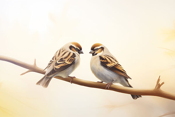 Two birds on a branch Two birds on a branch