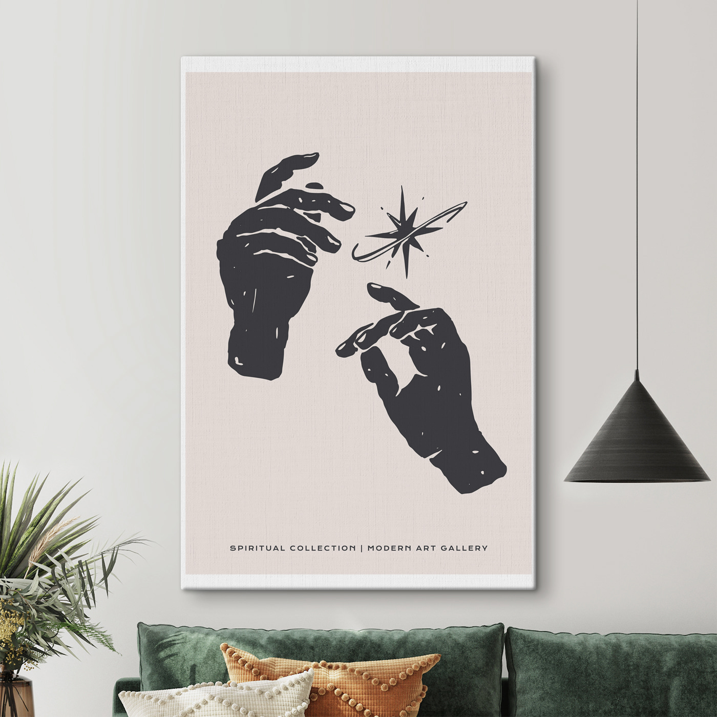 A black and white drawing of hands