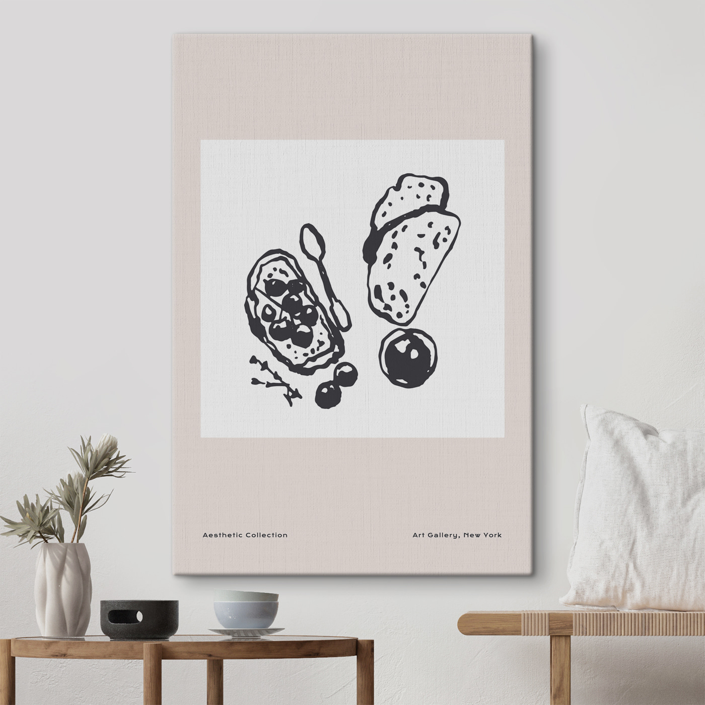 A drawing of food and a spoon A drawing of food and a spoon