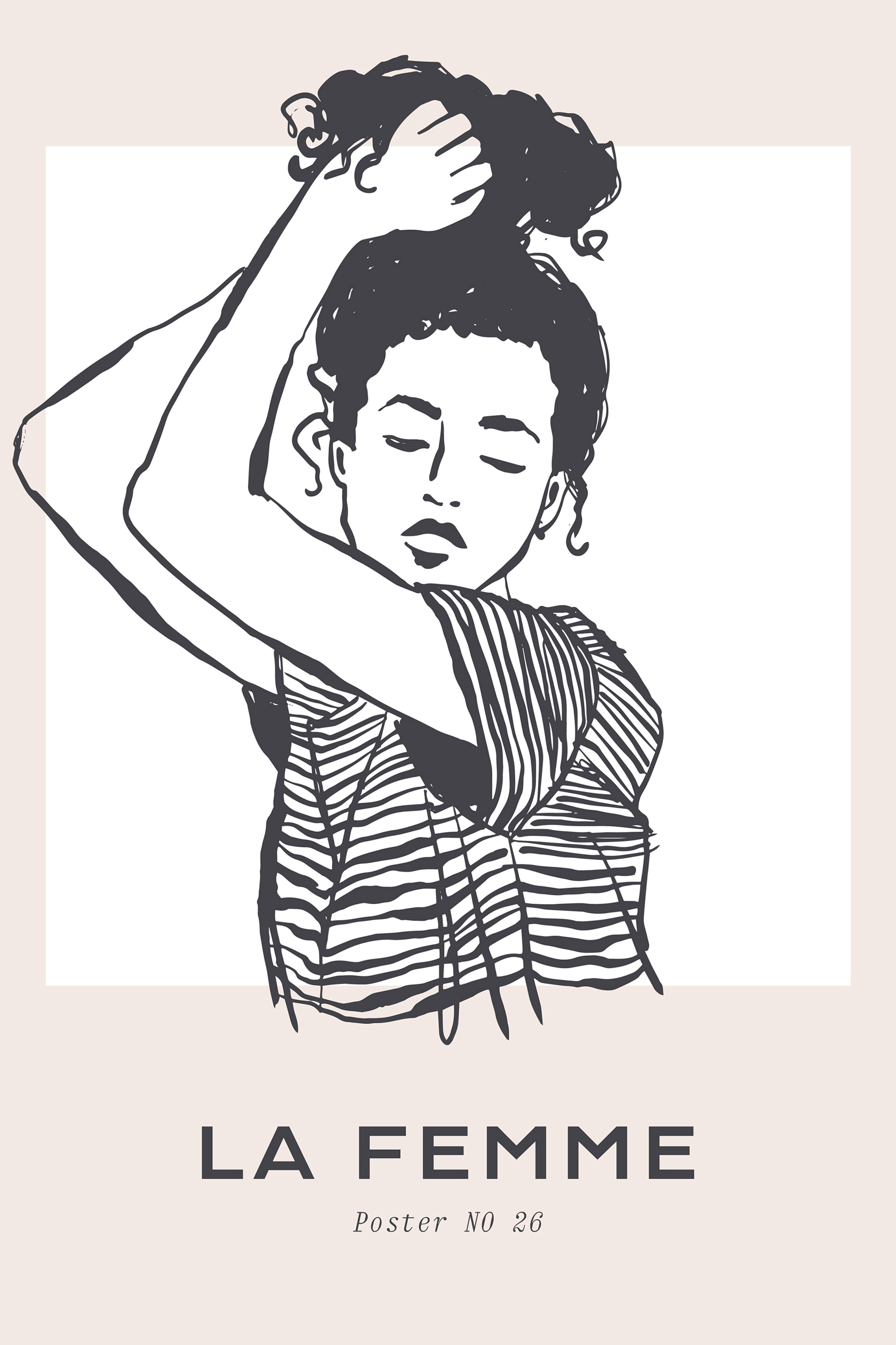 A drawing of a woman with her arm up A drawing of a woman with her arm up
