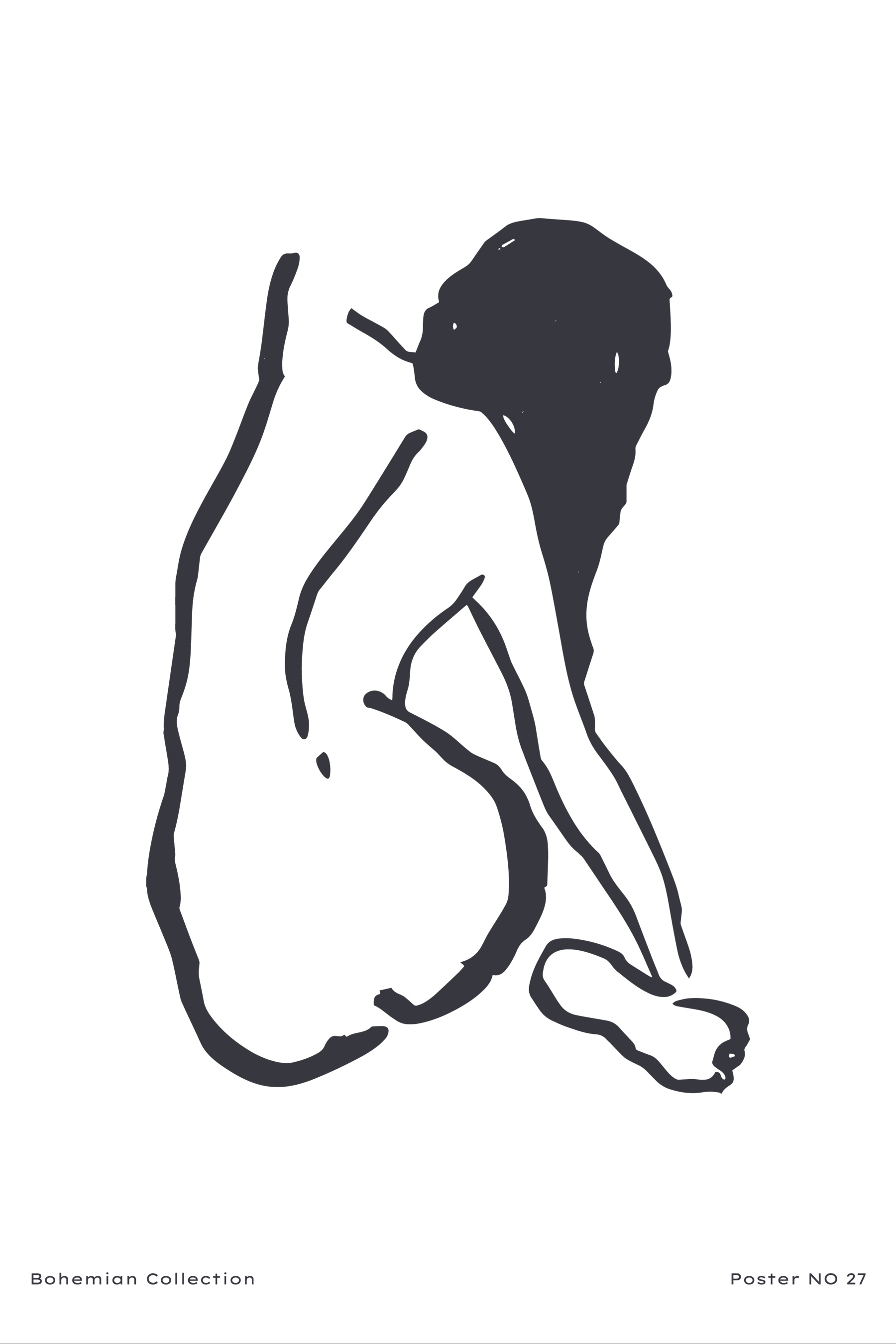 A drawing of a woman