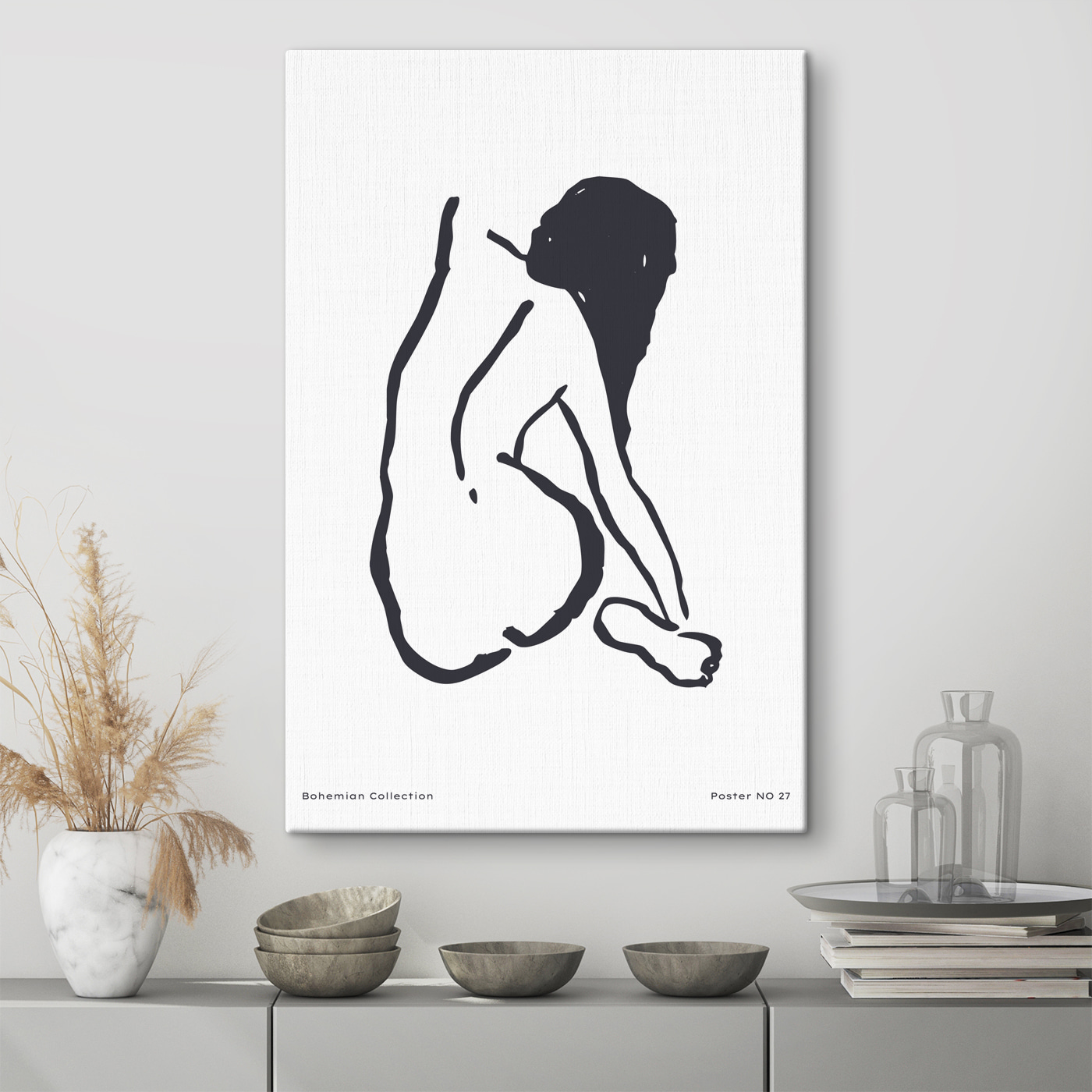 A drawing of a woman