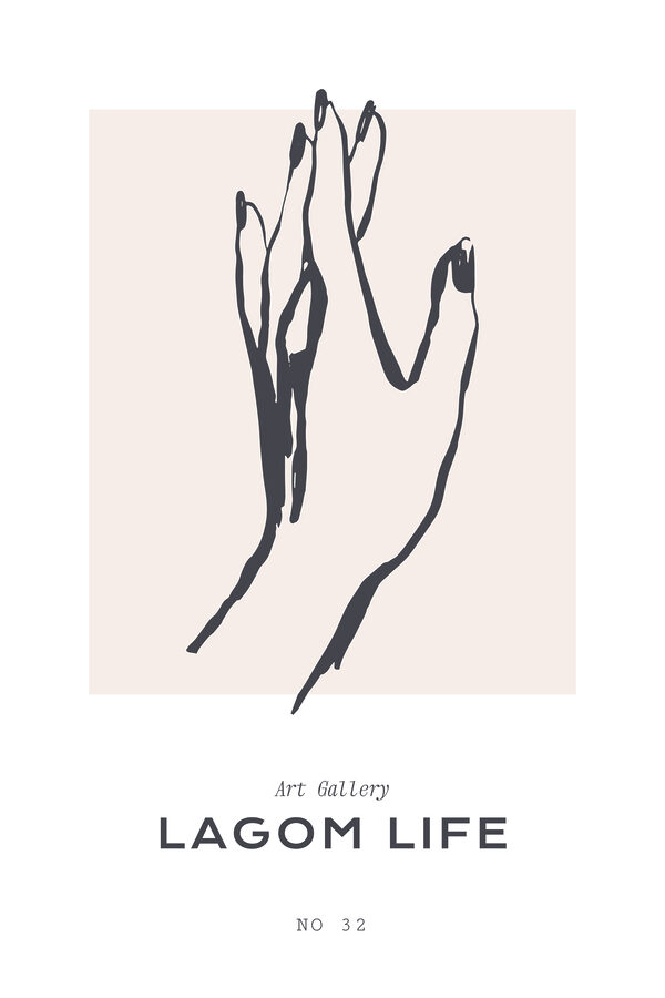 A hand drawn in black ink