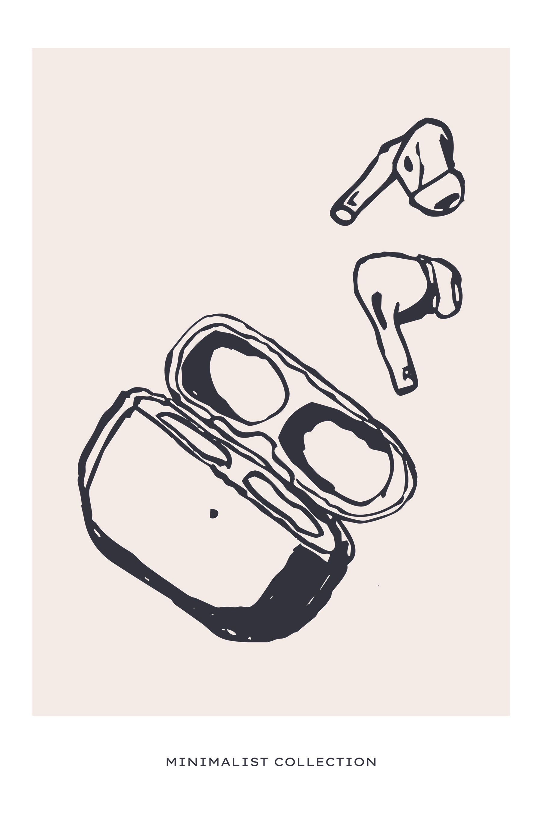 A drawing of a case with a few objects